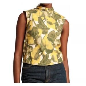 Frances Valentine Colleen Top Womens Small Pear Blossom Print Sleeveless